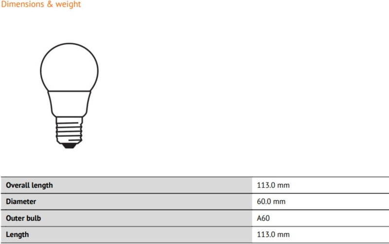 OSRAM 4 قطع من مصابيح LED E27 8.5 وات بقاعدة لولبية وضوء النهار 6500 كلفن - Image 5