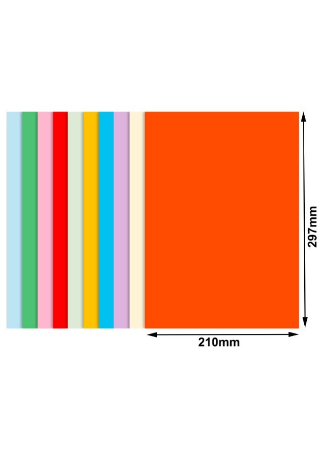 100 قطعة ورق نسخ ملون A4، ورق تغليف هدايا ورق زينة حرفية - Image 4