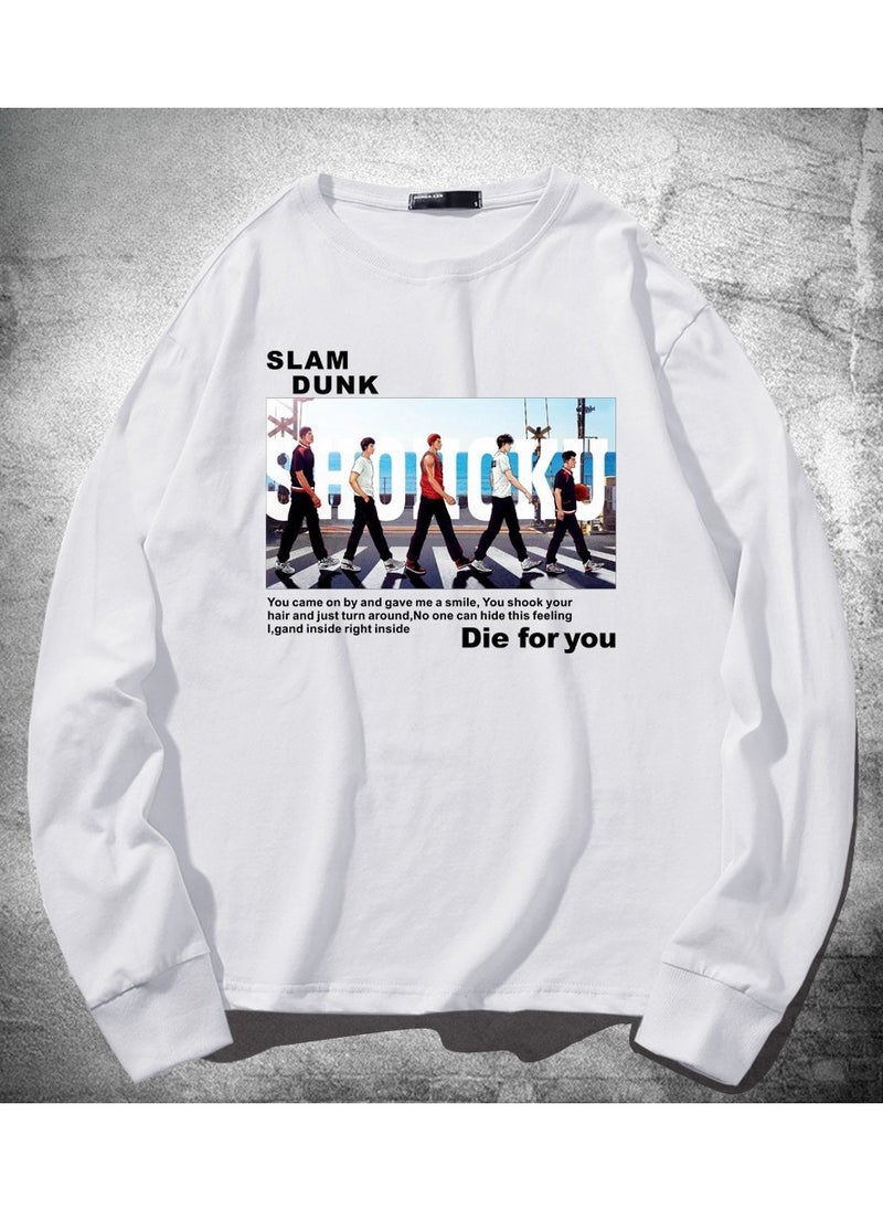 KUYING New Slam Dunk Loose Round Neck Long Sleeve Bottom Shirt  - Image 1