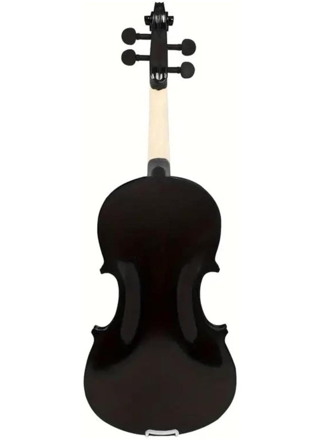 Megarya - Megarya 4/4 Black Glossy Violin Made By Indian Solid Wood Perfect Choice for Violin Beginners Complete Set With Case, Bow and Rosin - Image 1