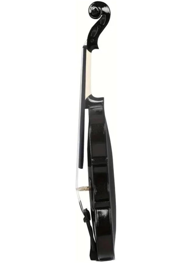 Megarya - Megarya 4/4 Black Glossy Violin Made By Indian Solid Wood Perfect Choice for Violin Beginners Complete Set With Case, Bow and Rosin - Image 1