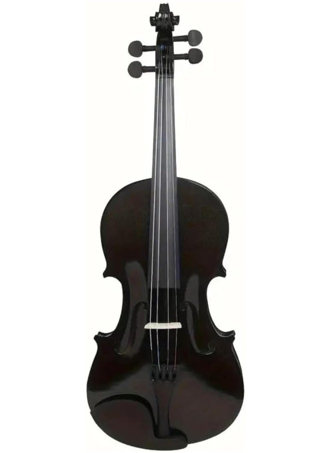 Megarya - Megarya 4/4 Black Glossy Violin Made By Indian Solid Wood Perfect Choice for Violin Beginners Complete Set With Case, Bow and Rosin - Image 1