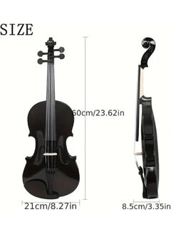 Megarya Megarya 4/4 Black Glossy Violin Made By Indian Solid Wood Perfect Choice for Violin Beginners Complete Set With Case, Bow and Rosin  - Image 5