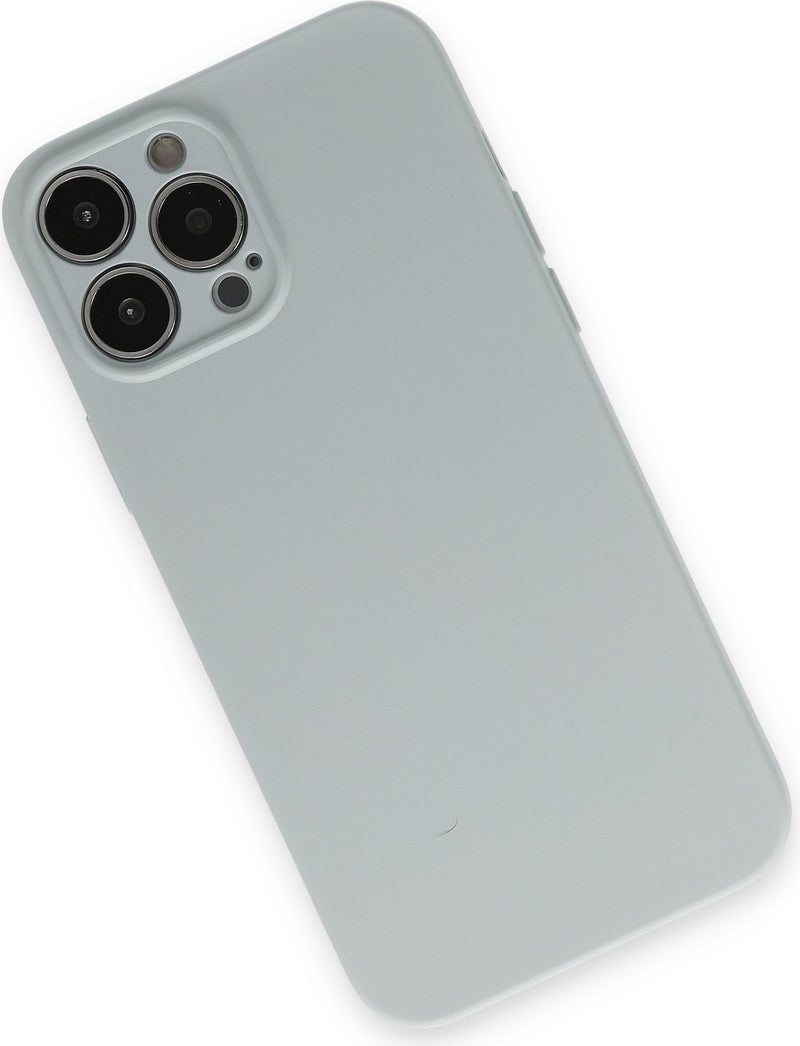 iPhone 13 Pro Max Case Launch Velvet Luxury Design Silicone Cover - Ice Blue