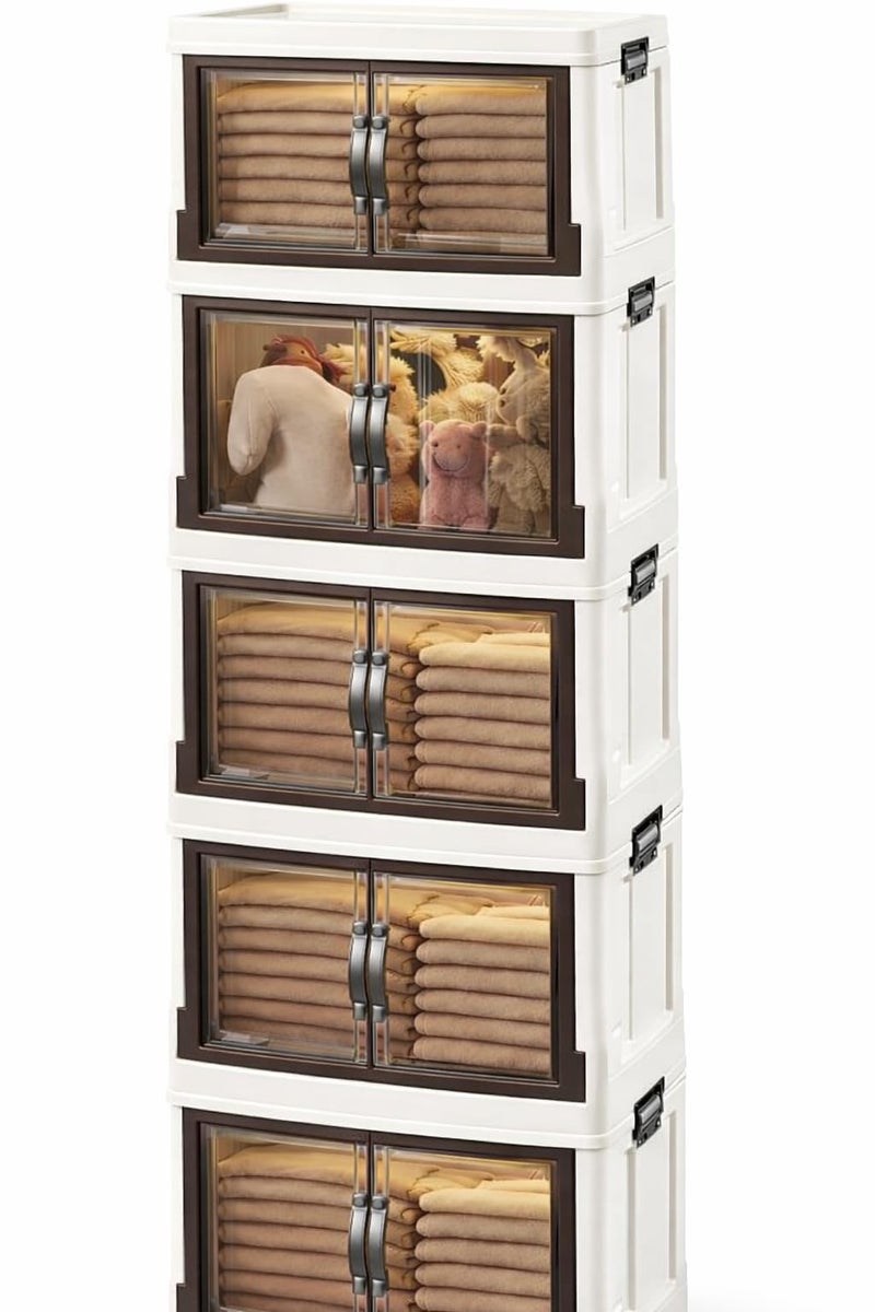 XPY-D62 Prime Mini Elite Wataniya Cabinet With Drawers & Wheels,[160H-53W-32D] Ideal For Clothes Storage,Movable Drawers, Suitable For [Bedroom][Dressingroom]Organization (5 Drawers) - Image 3