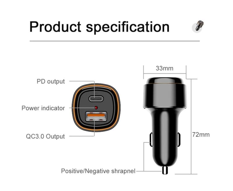 Car Charger: Dual Port 38W Fast Charging - PD 20W QC3.0 With Overheating Protection, USB-C Charger for 12V 24V Vehicles, Mobile Devices, Tablets & Switches - Image 4