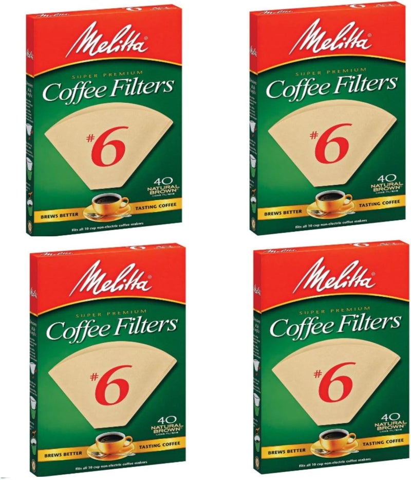 Melitta Melitta FBA USA Inc 6264126 Natural Brown Cone Coffee Filters 40 Count  4 pack - Image 1