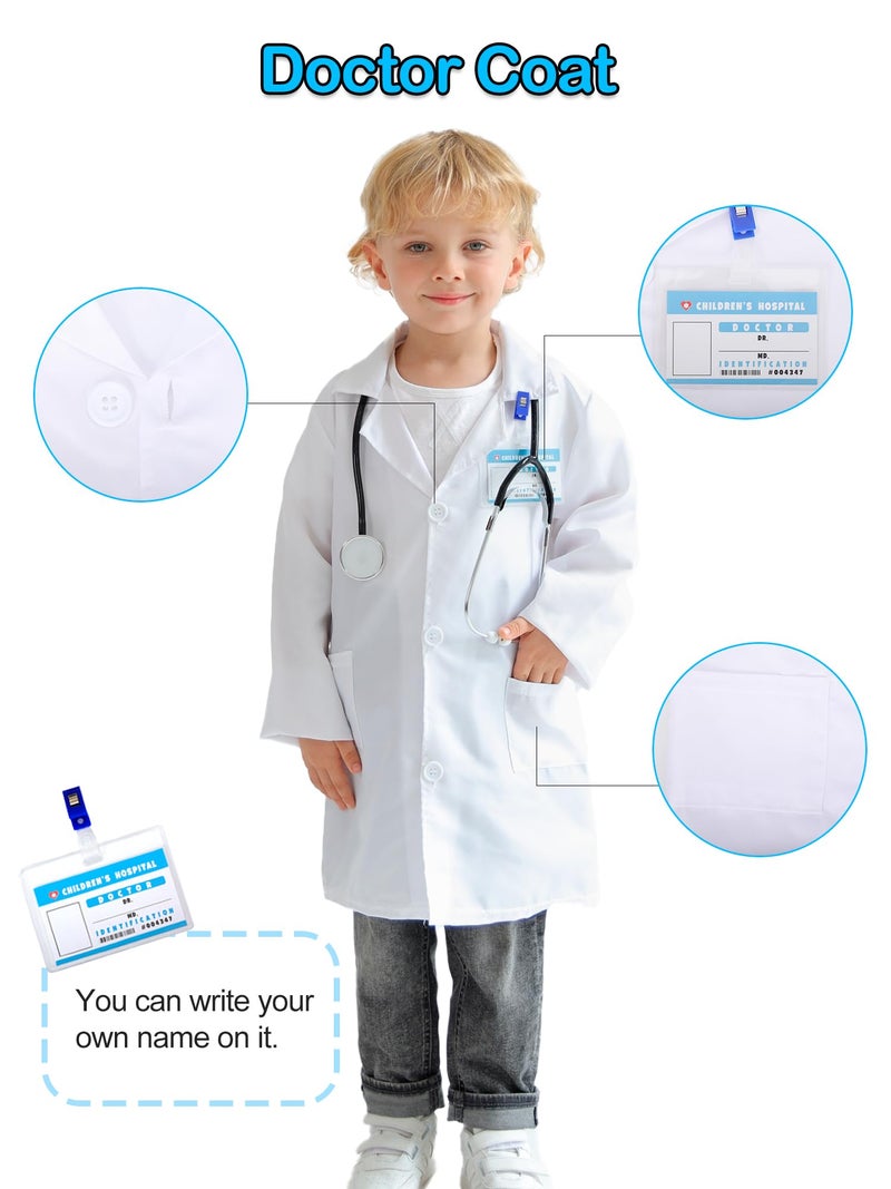 Liberry Doctor Kit for Toddlers 3 4 5 Years Old, Pretend Play Doctor Costume for Kids, Dress Up Nurse Coat with Real Stethoscope for Boys Girls Gift - Image 3