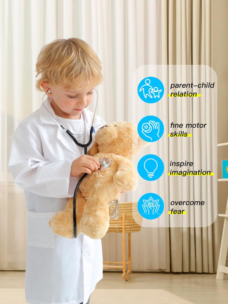 Liberry Doctor Kit for Toddlers 3 4 5 Years Old, Pretend Play Doctor Costume for Kids, Dress Up Nurse Coat with Real Stethoscope for Boys Girls Gift - Image 4