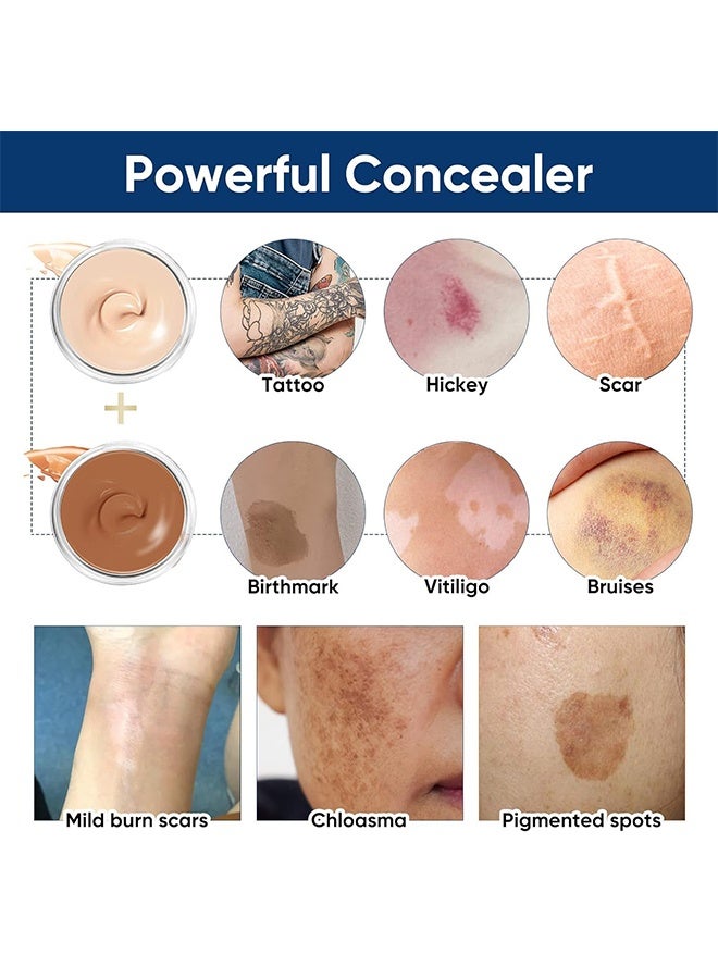 zephoco Tattoo Concealer Cover,Tattoo Cover Up Makeup Waterproof, 2 Colors Tattoo Concealer, Waterproof and Sweatproof, Suitable for Scars, Spots, Vitiligo 40g - Image 3