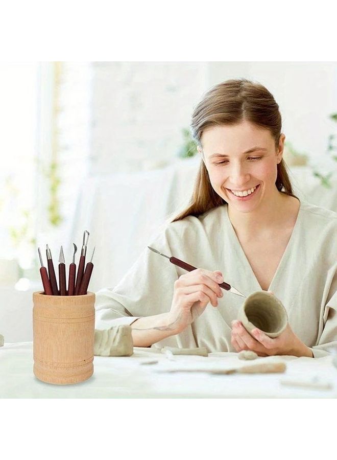 1 Set Artcraft Wooden Handle Pottery Carving Tools Metal Sculpture Tools For Ceramic Clay Trimming And Cutting Diy Pottery Crafting Kit No Electricity Required Variantvalue - Image 4