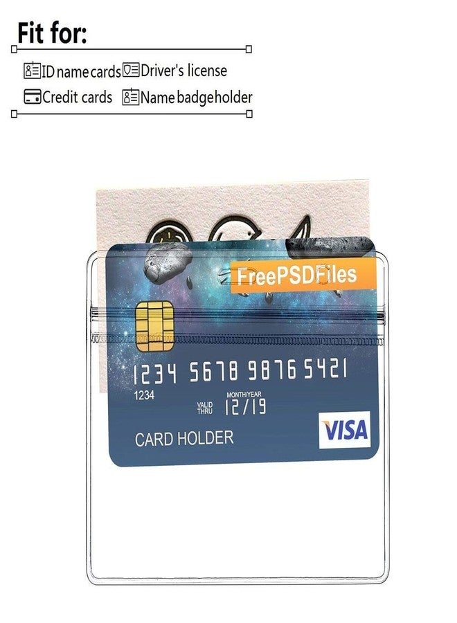 زهي جوي عبوة من 100 حامل بطاقة هوية أفقي بمشبك، حامل بطاقة اسم شفاف من مادة PVC مقاوم للماء عالمي مع سحاب محكم الإغلاق (2.3 × 3.6 بوصة) - Image 5