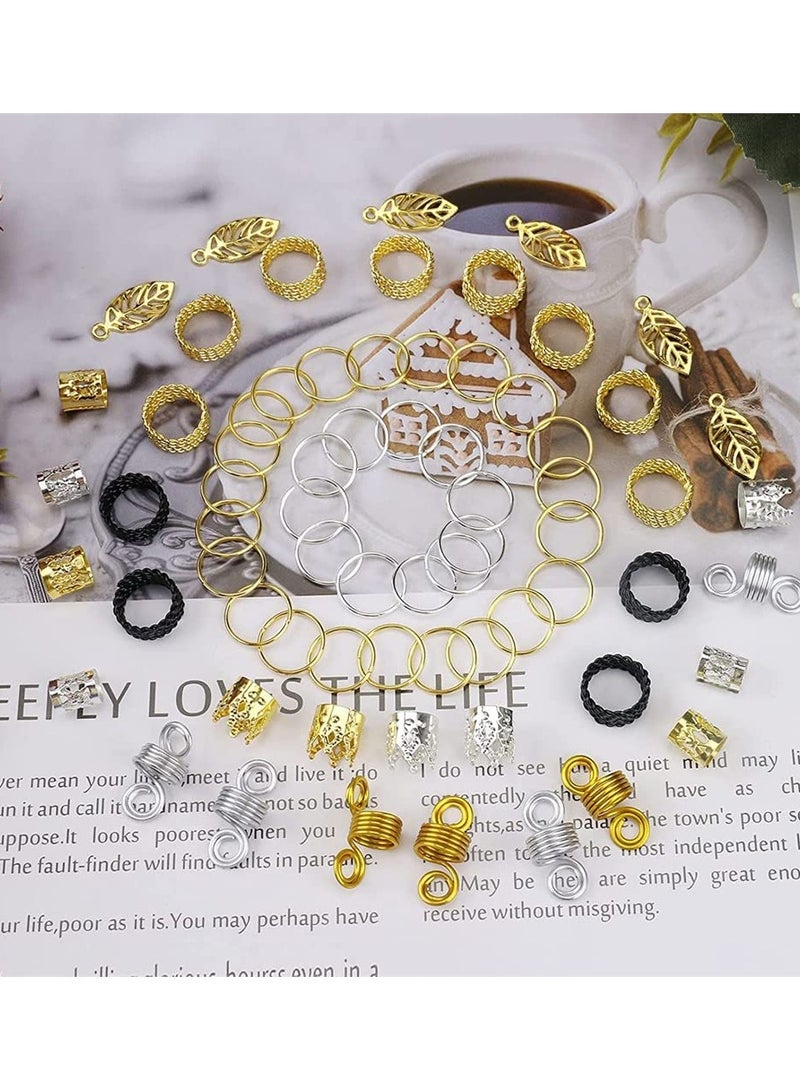 Luckam Braids Decorations, 200 PCS Loc Hair Jewelry Rings Accessories for Women Braids, Metal Gold Charms Hair Cuffs Decorations Clips Pendants, for Passion Twist Crochet Dreadlocks - Image 3