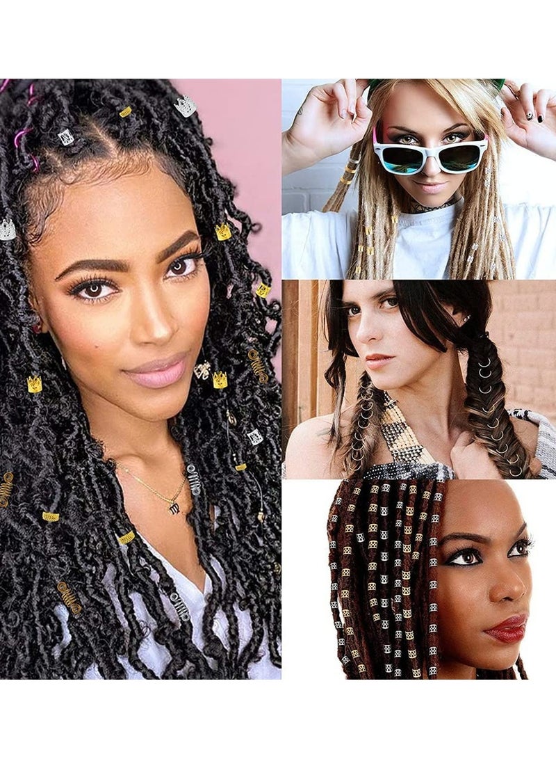 Luckam Braids Decorations, 200 PCS Loc Hair Jewelry Rings Accessories for Women Braids, Metal Gold Charms Hair Cuffs Decorations Clips Pendants, for Passion Twist Crochet Dreadlocks - Image 2
