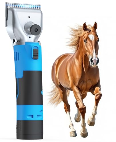 oneisall Cordless Horse ClippersProfessional Horse Grooming Clippers with 2 BatteriesDetachable Stainless Steel Blade Heavy Duty Horse Grooming Kit for Thick Coat - Image 1