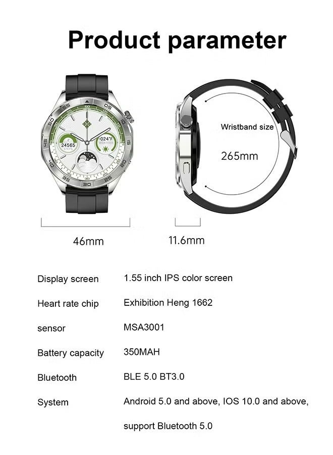 RollsTimi  Men's Smartwatch, Bluetooth Call, Heart Rate Monitoring For Exercise And Sleep, Waterproof, Universal For Android And IOS Systems, RT EX105 Green - Image 4