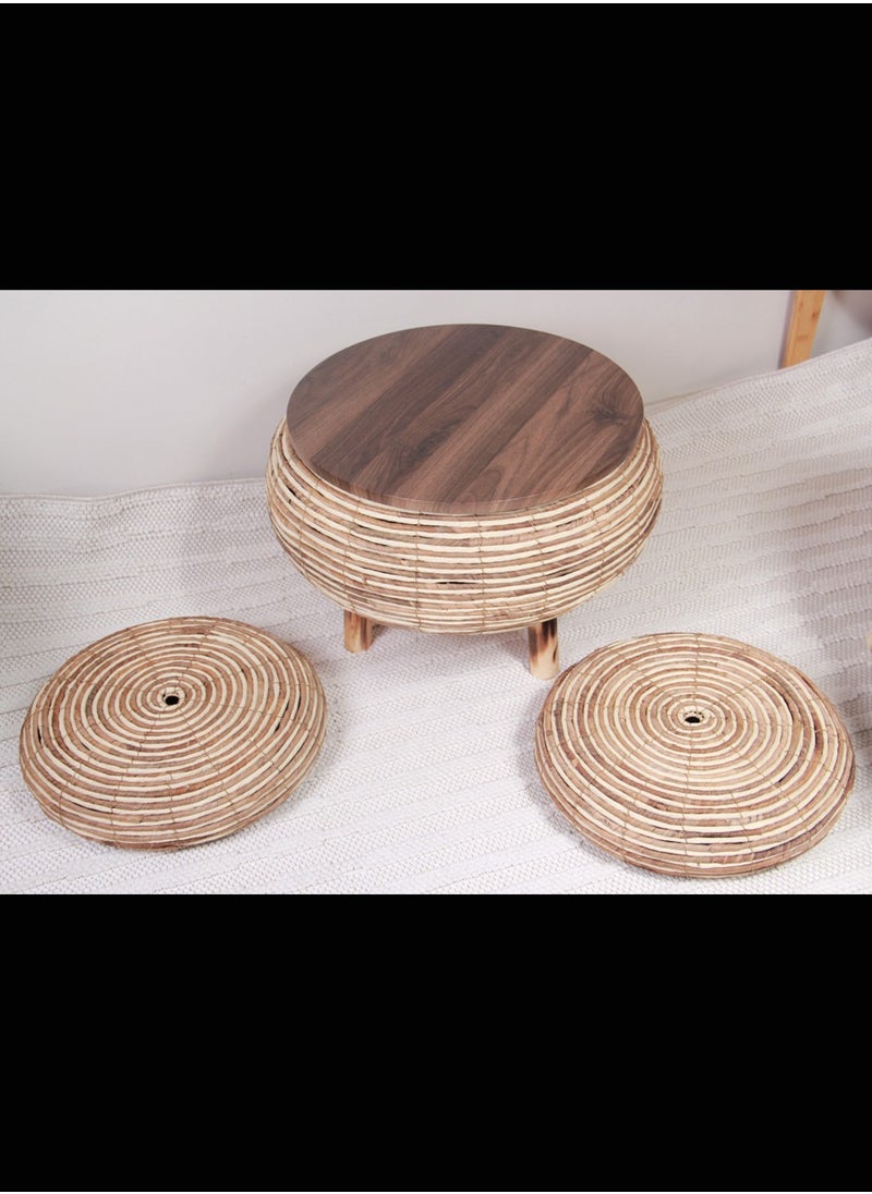 Generic A set of coffee tables with an industrial design made of wood and bamboo. An elegant and sophisticated touch.  - Image 1