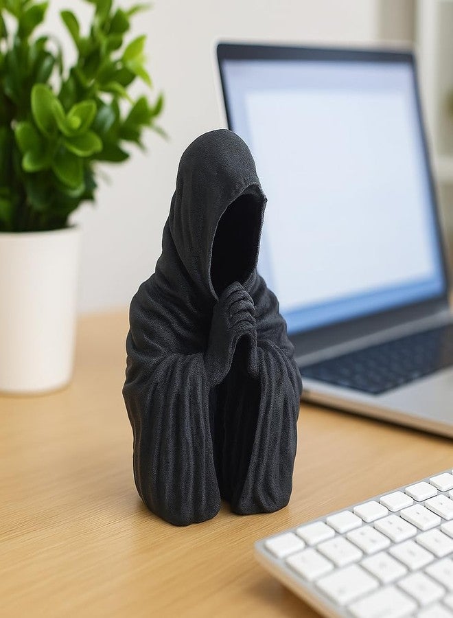 CUBIX3D Praying Reaper Figurine | Gothic Hooded Showpiece for Home & Office Décor | Dark Aesthetic Sculpture & Halloween Decoration - 11.5 cm - Image 2