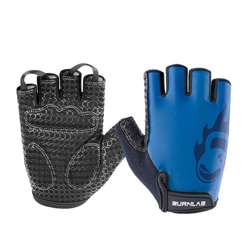 BURNLAB Gym Gloves Pro (Blue and Black, Large) - Image 1
