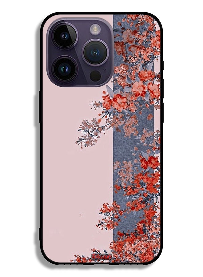 Tolwak Apple iPhone 14 Pro Protective Case Tree Leaves And Flowers Art - Image 2