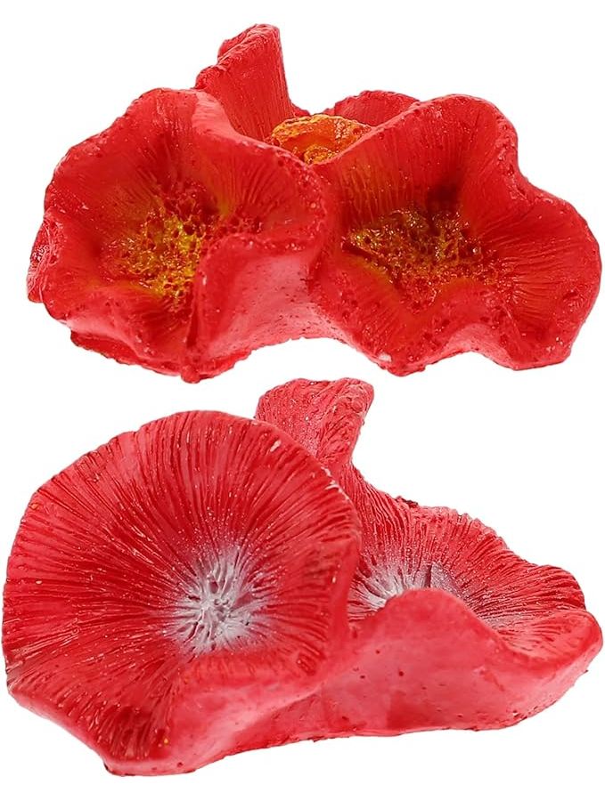 2pcs Simulated Coral Aquarium Decoration As Shown 1 Fish Shrimp Shelter Realistic Underwater Ornament Hideout - Image 1