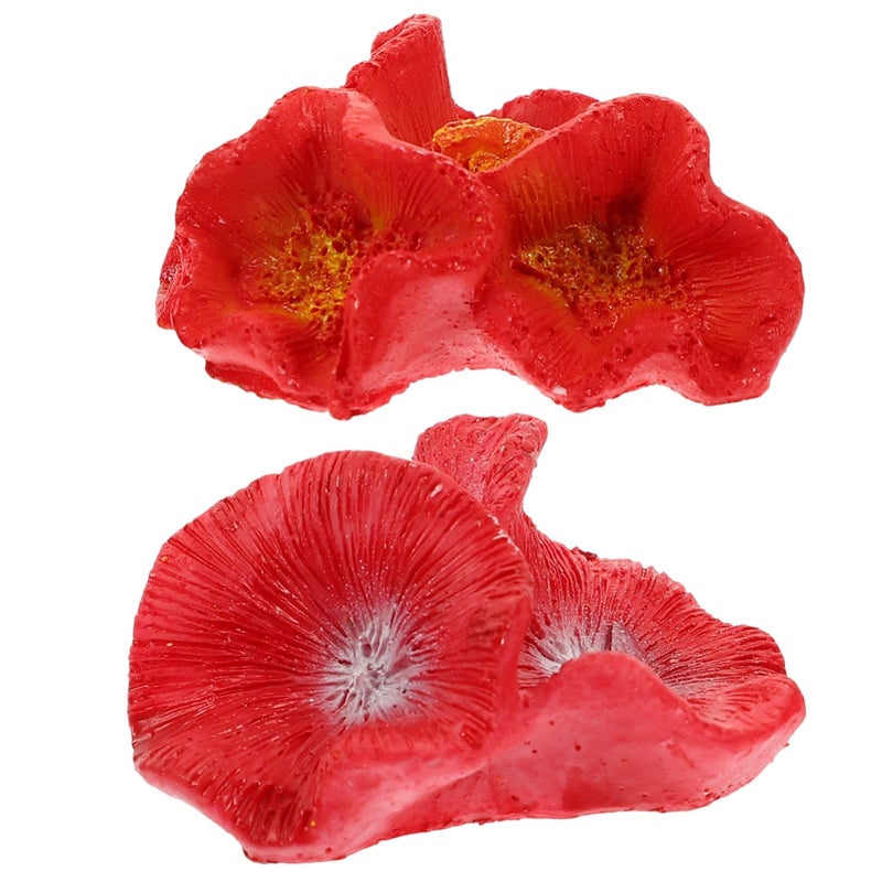 2pcs Simulated Coral Aquarium Decoration As Shown 1 Fish Shrimp Shelter Realistic Underwater Ornament Hideout - Image 2