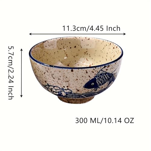 Whitenesser Japanese Ceramic Rice & Sushi Bowls Set – 4 Pack Hand-Painted Floral Design, Underglaze, Microwave & Dishwasher-Safe, Elegant Dinnerware for Home, Restaurants - Image 3