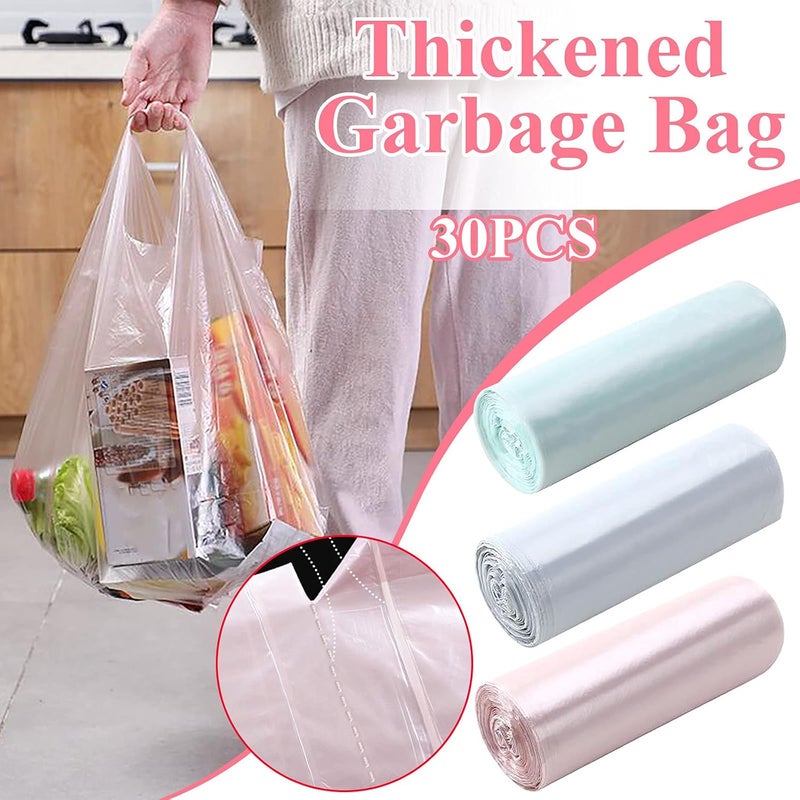 cheekyglo 30 PCS Household Thickened Disposable Plastic Bags, Portable Strong Rubbish Bags, Holding Up to 3 Lbs Weight, for Bedroom Bathroom Office, Unscented (PK) - Image 3