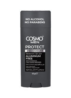 COSMO Cosmo Men Skin Care Protect Deodorant 65g, With Vitamin E, Aluminum Free, Long Lasting Freshness, Alcohol Free, Parabens Free 