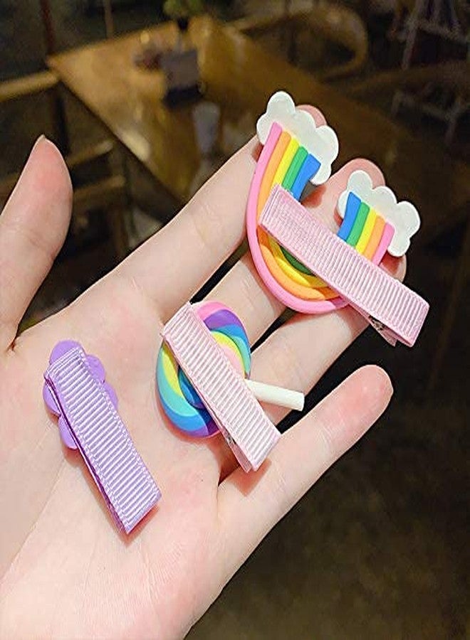 APSAMBR-3 PCS RANDOM COLOR Hair Clips for Girls, Cute Candy Barrettes Lovely Cloud Patterns Hair Accessories Pretty Rainbow Hairpins for Toddlers Little Girls Kids - Image 2