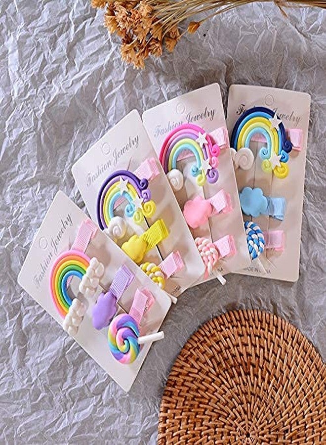 APSAMBR-3 PCS RANDOM COLOR Hair Clips for Girls, Cute Candy Barrettes Lovely Cloud Patterns Hair Accessories Pretty Rainbow Hairpins for Toddlers Little Girls Kids - Image 5