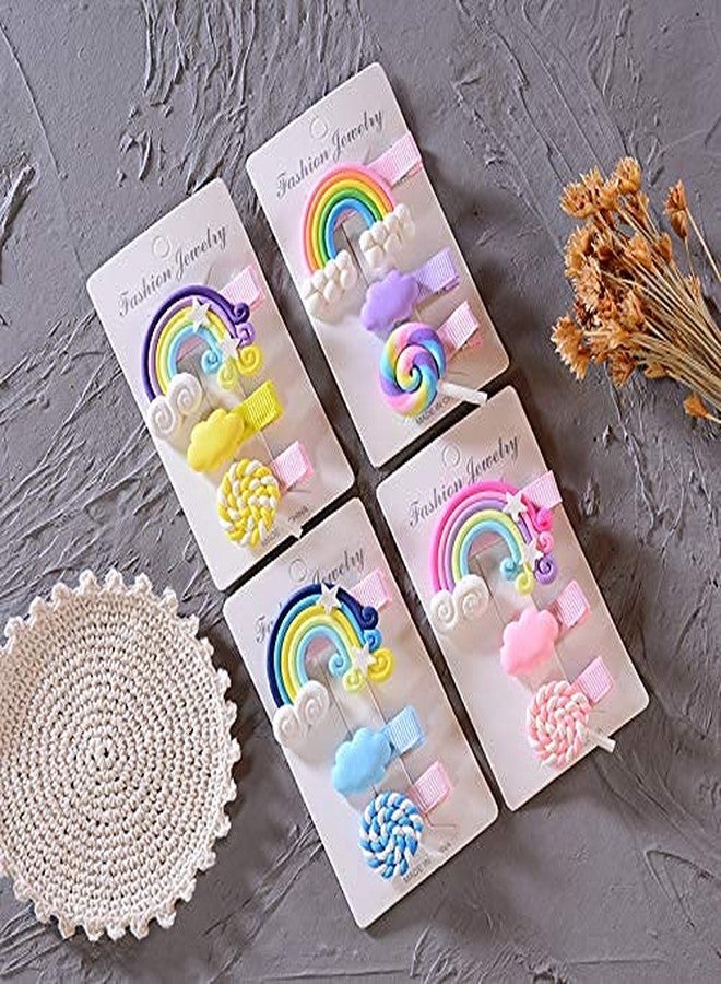 APSAMBR-3 PCS RANDOM COLOR Hair Clips for Girls, Cute Candy Barrettes Lovely Cloud Patterns Hair Accessories Pretty Rainbow Hairpins for Toddlers Little Girls Kids - Image 4