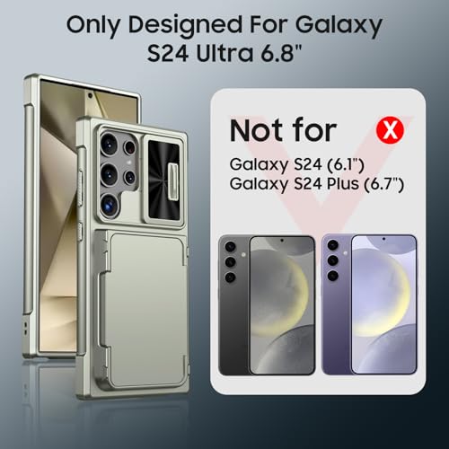 GooseBox for Samsung Galaxy S24 Ultra Wallet Case with RFID Blocking Card Holder & Camera Cover & Kickstand, Full Body Shockproof Case for S24 Ultra 6.8Inch 2024-Champagne Primary Titanium(Upgraded) - Image 2