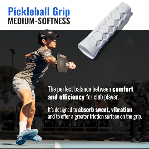 Hesacore Pickleball Paddle Grip - 5.25in - Regular Feel - Supports Tennis Elbow, Enhances Grip Strength, Reduces Vibration with Finger Support and Anti-Sweat - Medium - Image 5