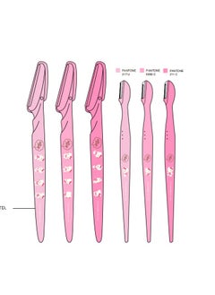 Miniso MINISO Sanrio Characters Pink Collection Eyebrow Razors (6 pcs)(Hello Kitty) – Precise and Portable Eyebrow Shaping Razors with Foldable Design and Hello Kitty Theme 