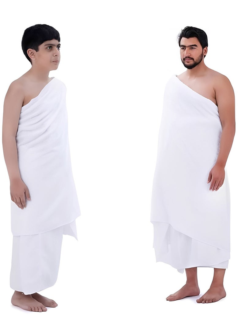 Fabienne Mid-Size Ihram for Teen Boys & Short Men Ihram for Hajj & Umrah 165x110cm Soft Absorbent Lightweight & Comfortable Pilgrimage Youth Towel Ihram for Boys Large - Image 1