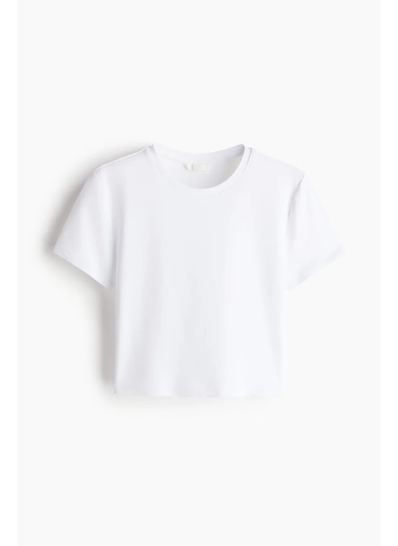 H&M Cropped microfibre T-shirt