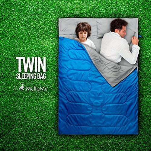 MalloMe Double Sleeping Bags for Adults Cold Weather & Warm - Backpacking Camping Sleeping Bag for Kids, Girls, Boys - Lightweight Compact Camping Essentials Gear Accessories Hiking Sleep Must Haves - Image 3