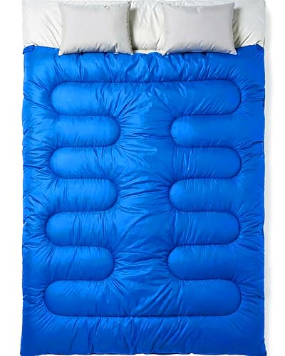 MalloMe Double Sleeping Bags for Adults Cold Weather & Warm - Backpacking Camping Sleeping Bag for Kids, Girls, Boys - Lightweight Compact Camping Essentials Gear Accessories Hiking Sleep Must Haves - Image 1