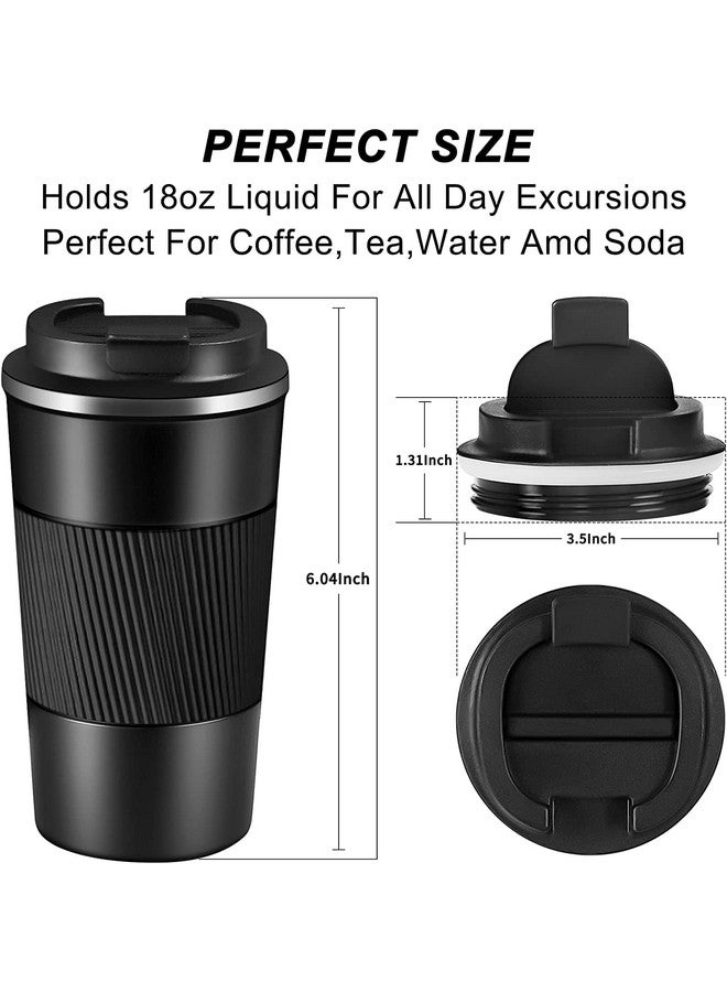Wosta Travel Mug, Insulated Coffee Cup with Leakproof Lid,Vacuum Insulation Stainless Steel Reusable for Hot Cold Coffee, Non-Slip Protective Cover, (Black, 380 Ml & Cleaning Brush) - Image 2