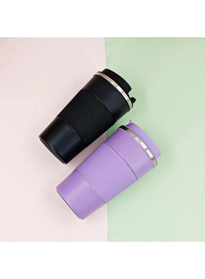 Wosta Travel Mug, Insulated Coffee Cup with Leakproof Lid,Vacuum Insulation Stainless Steel Reusable for Hot Cold Coffee, Non-Slip Protective Cover, (Black, 380 Ml & Cleaning Brush) - Image 5