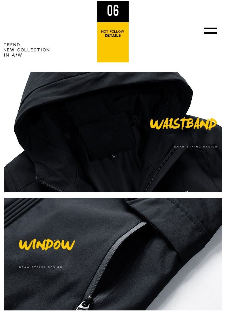 NIBEMINENT - Men's Hooded Coat Jacket Windbreaker Top Plus Size - Image 1