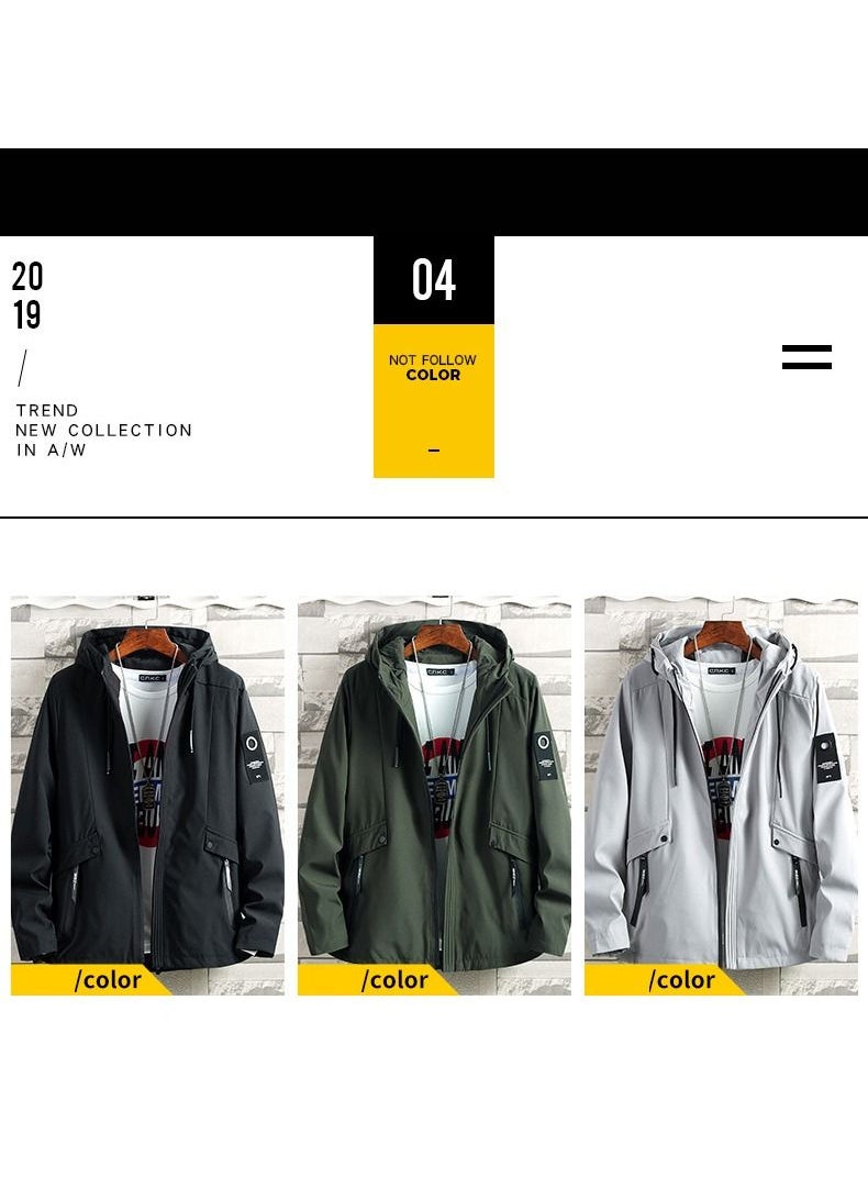 NIBEMINENT - Men's Hooded Coat Jacket Windbreaker Top Plus Size - Image 1