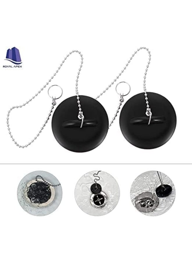 Biella 2 Pcs 1.1/2 Inch Tub Stopper Bathroom Sink Drain Plug Silicone Bathtub Drain Stopper With Chains For Kitchen Bathtub Bathroom Sink Drains - Image 5