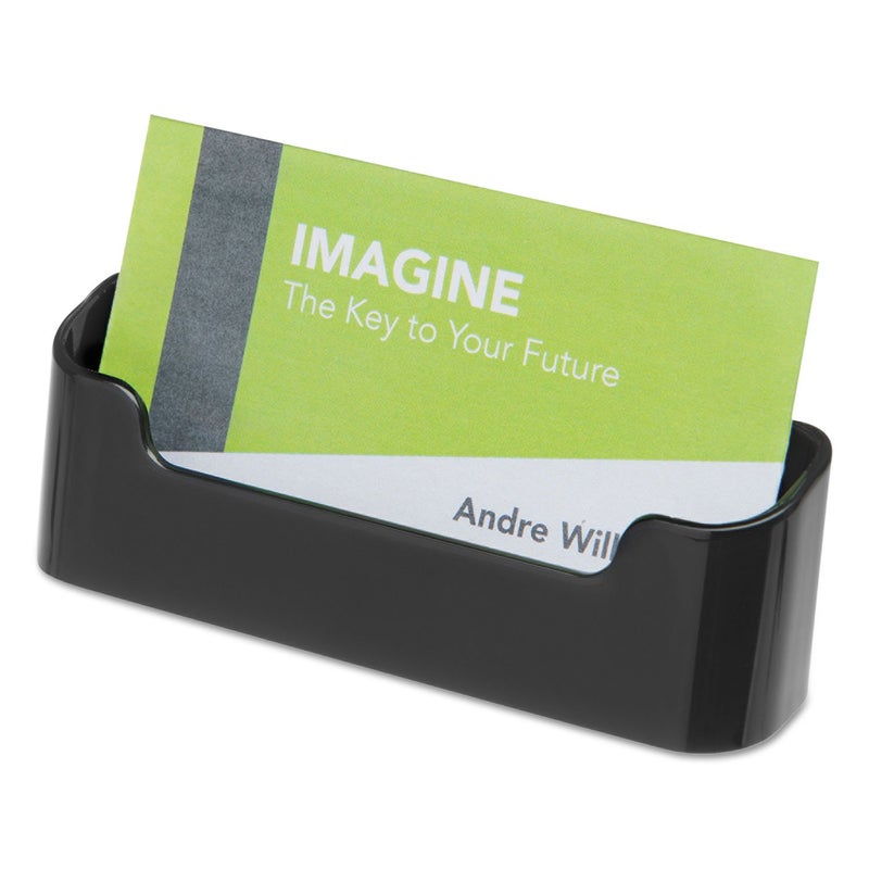 Deflecto Sustainable Office Recycled Business Card Holder Stand Single Compartment 3334W x 178H x 112D Black 90104