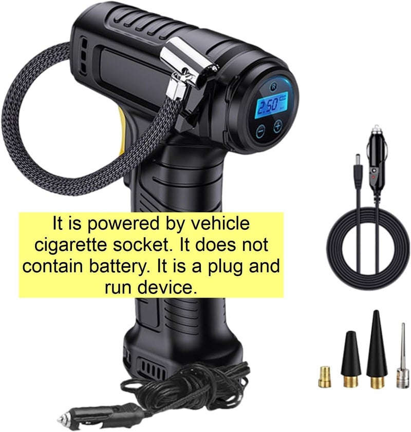 Suitu 12V Digital Car Tire Inflator with LED Light and Nozzle Adaptors - Image 2