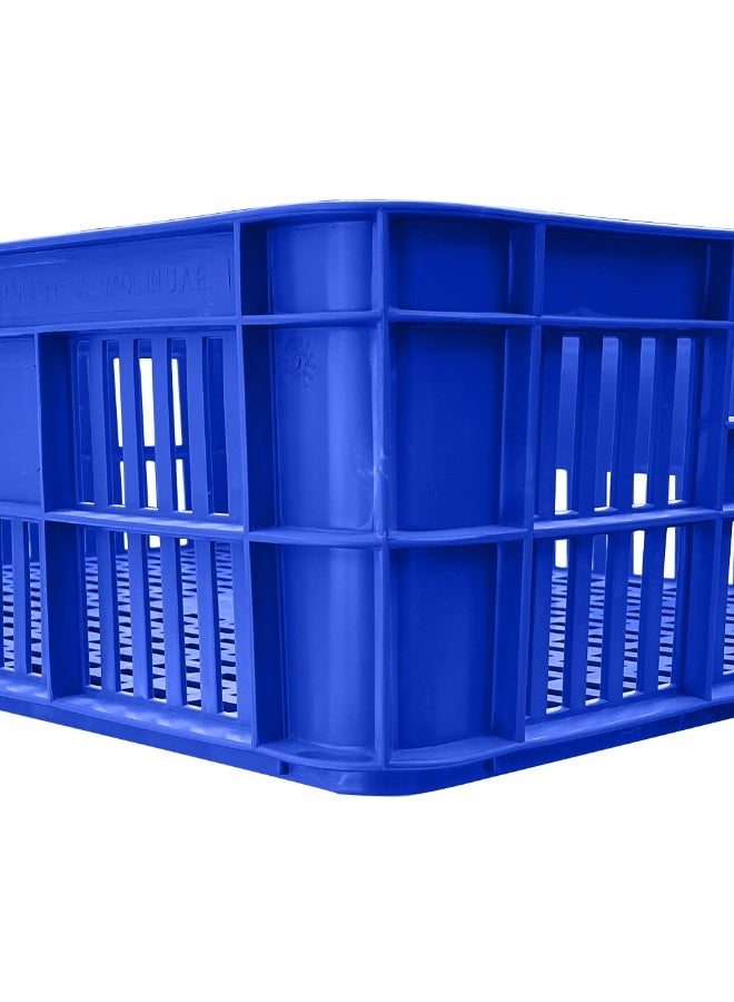 Ethic Solutions 3pcs of Plastic Storage Bakery Crate Box 590×450×170 mm 45L Stackable Heavy Duty Reinforced Walls Anti-Slip Base for Home Industrial Commercial Delivery – Blue - Image 4