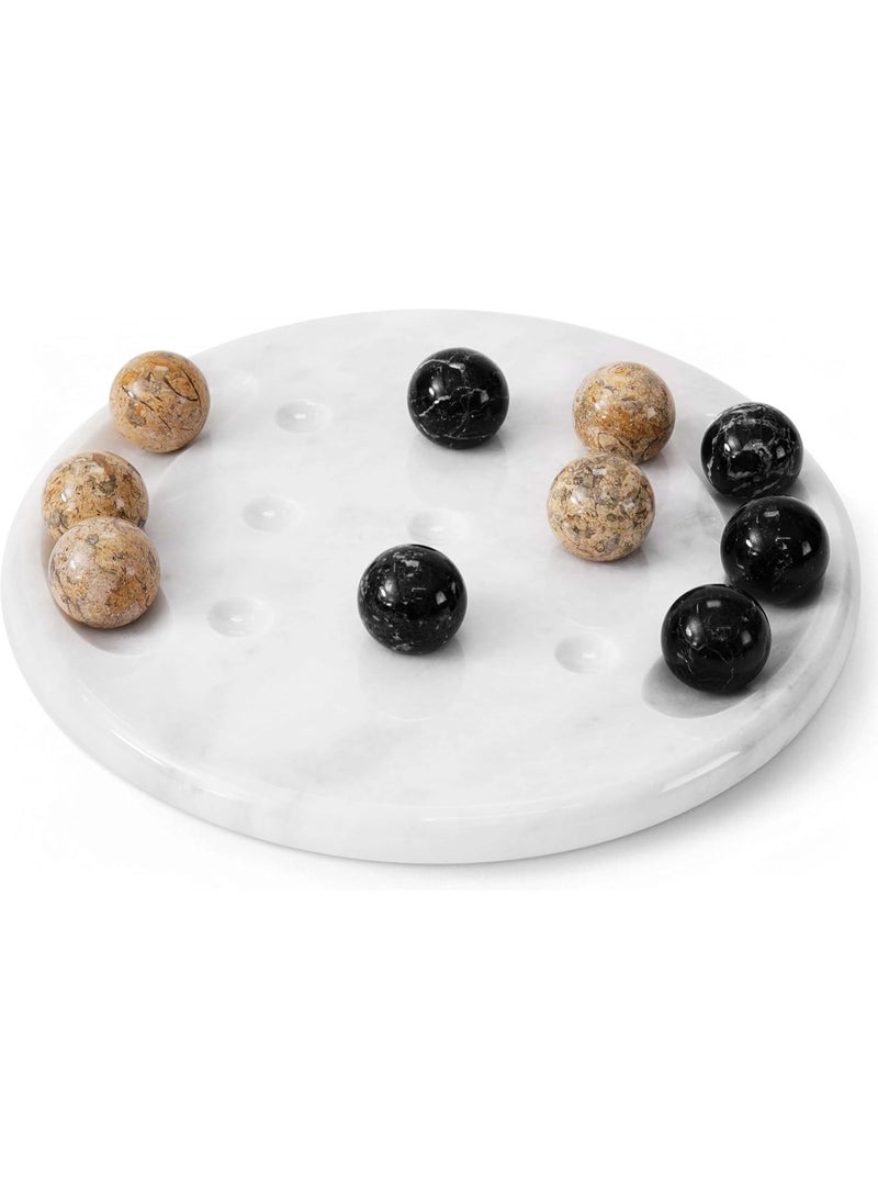 RADICALn لعبة تيك تاك تو من الرخام راديكال 10 بوصة باللون الأسود والمرجاني مصنوعة يدويًا للألعاب الداخلية والخارجية للبالغين والعائلة - لعبة زخرفية للهدايا والسفر وزينة الطاولة - Image 1