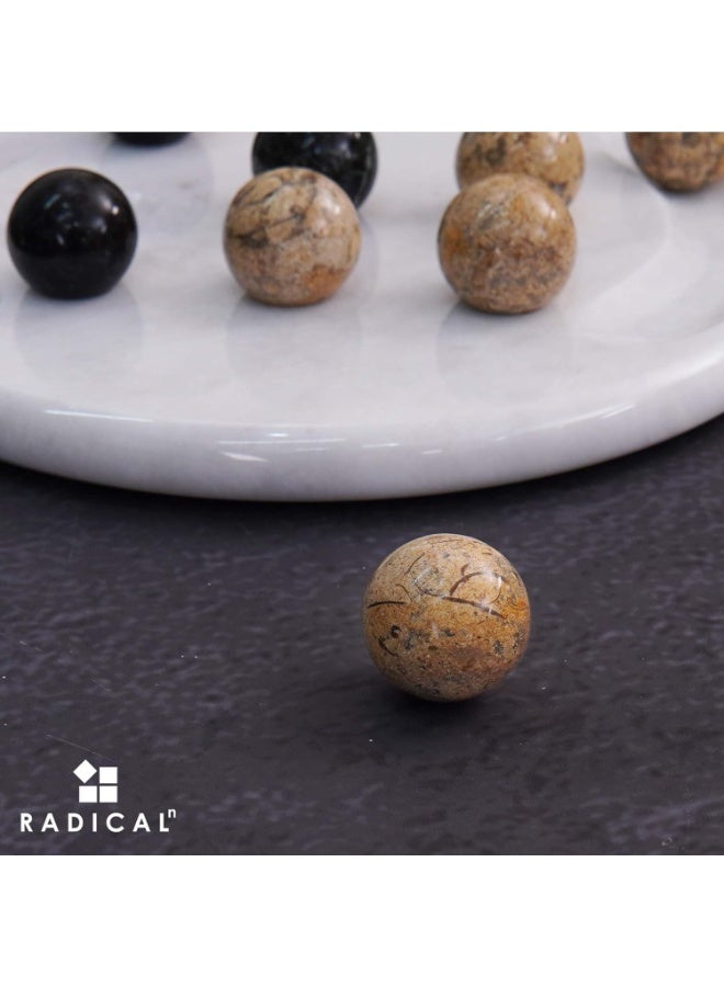 RADICALn لعبة تيك تاك تو من الرخام راديكال 10 بوصة باللون الأسود والمرجاني مصنوعة يدويًا للألعاب الداخلية والخارجية للبالغين والعائلة - لعبة زخرفية للهدايا والسفر وزينة الطاولة - Image 4