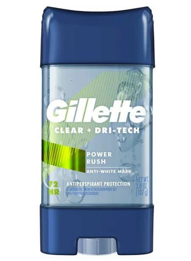 Gillette Power Rush Antiperspirant Deodorant Gel 107g - Image 1